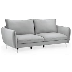 Lazard Plush Velvet 3 Seater Sofa In Grey
