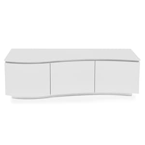 Lazaro High Gloss TV Stand In White With LED Light