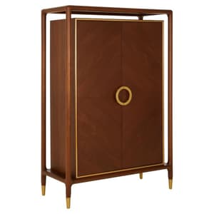 Leno Wooden Storage Cabinet In Walnut And Brass