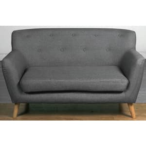 Lyrae Fabric 2 Seater Sofa In Dark Grey