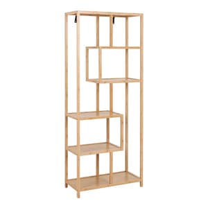 Manacor Bamboo Bookcase With 5 Shelves In Natural