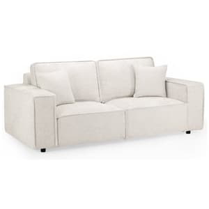 Maria Fabric 3 Seater Sofa In Cream