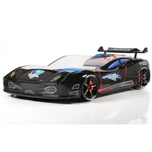 Marseille Enzo Kids Racing Car Bed In Black With LED