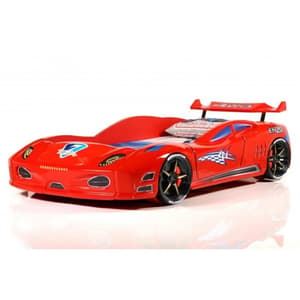 Marseille Enzo Kids Racing Car Bed In Red With LED