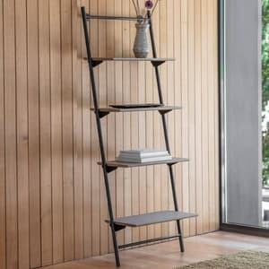 Marvale Wooden Open Shelving Unit With Metal Frame In Natural
