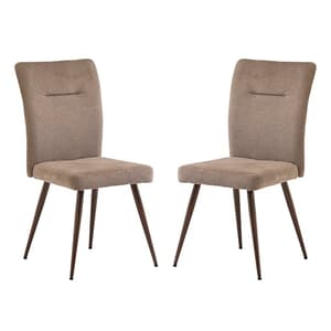 Mason Mocha Fabric Dining Chairs With Wenge Legs In Pair