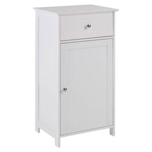 Matar Wooden Storage Cabinet With 1 Door And 1 Drawer In White