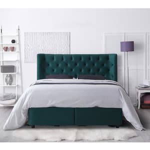 Mallor Tactile Fabric Storage Double Bed In Green