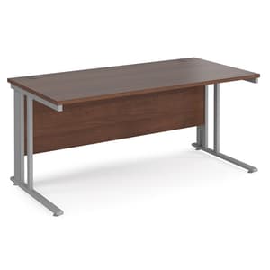 Melor 1600mm Cable Managed Computer Desk In Walnut And Silver