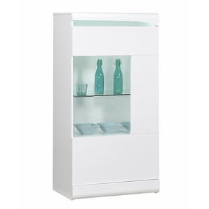 Merida Wooden Wide Display Cabinet In White High Gloss