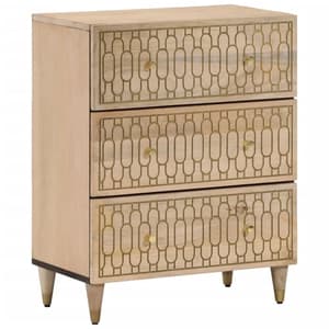 Merton Wooden Chest Of 3 Drawers Wide In Brown