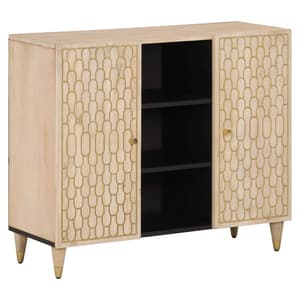 Merton Wooden Storage Cabinet With 2 Doors 7 Shelves In Brown