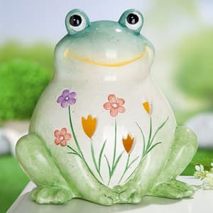 Moline Ceramics Frog Friedrich Sculpture In Cream And Green
