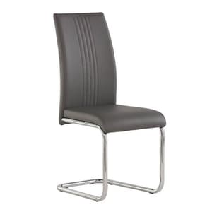 Montila PU Leather Dining Chair In Grey