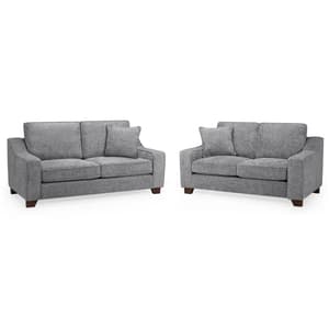 Nazra Fabric 3+2 Seater Sofa Set In Slate