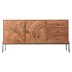 Oakmont Wooden Sideboard With 2 Doors 3 Drawers In Natural