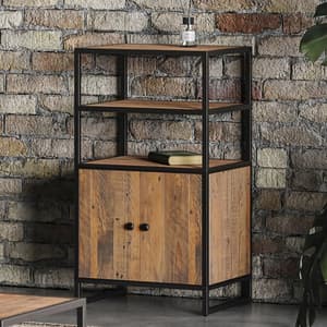 Olbia Wooden Modular Bookcase With 2 Doors 1 Shelf In Oak