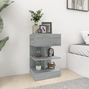 Oluina Wooden Bedside Cabinet With 1 Drawer In Grey Sonoma Oak