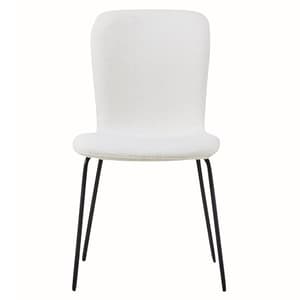 Ontario Fabric Dining Chair In Ivory With Black Metal Frame