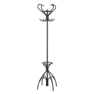 Orem Metal 8 Hooks Coat Stand With Umbrella Stand In Black