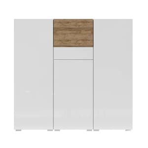 Pacific High Gloss Sideboard With 4 Doors In White And Oak