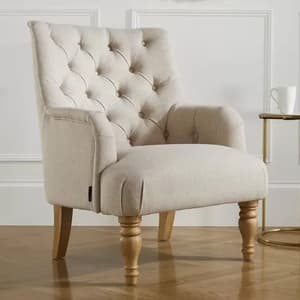 Padston Fabric Lounge Chaise Armchair In Wheat