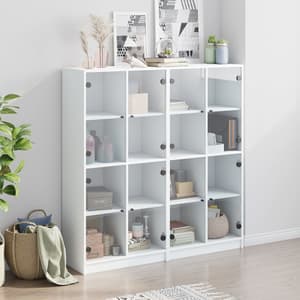 Penrith Wooden Bookcase With 16 Shelves In White