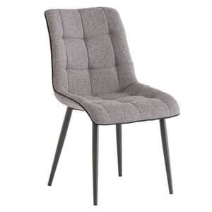 Paley Fabric Upholstered Dining Chair In Grey