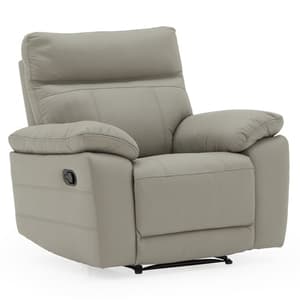 Posit Recliner Leather 1 Seater Sofa In Light Grey