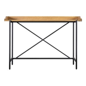 Powell Wooden Laptop Desk In Natural With Black Metal Frame
