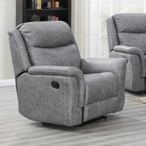Proxima Fabric Lounge Chaise Armchair In Silver Grey