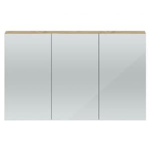 Quincy 135cm Mirrored Cabinet In Natural Oak With 3 Doors