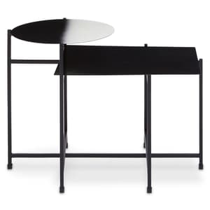Ramita 2 Tier Metal Side Table In Black And White