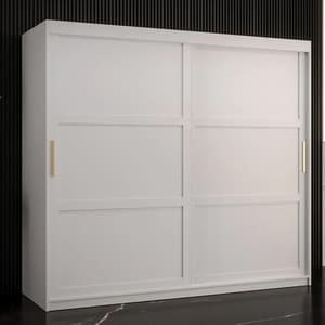 Rieti I Wooden Wardrobe 2 Sliding Doors 200cm In White