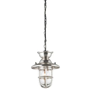 Rowling Small Clear Glass Shade Pendant Light In Antique Silver