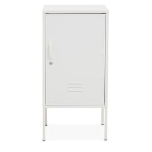 Rumi Metal Locker Storage Cabinet With 1 Door In White