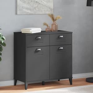 Widnes Wooden Sideboard With 2 Drawers In Anthracite Grey