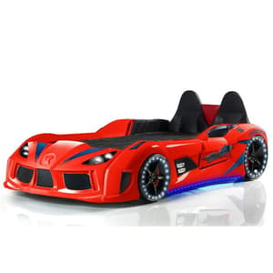 Sanford Kids Racing Car Bed In Red With Back Seat And LED