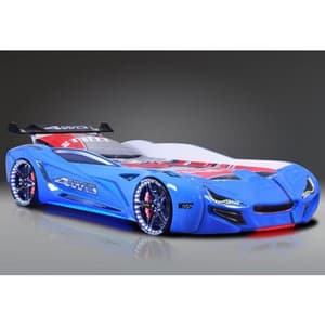 Sanford Kids Racing Car Bed In Blue With LED