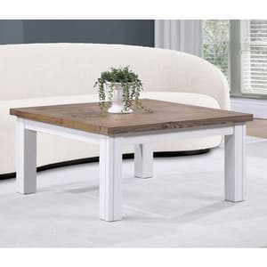 Savona Wooden Coffee Table Square In Oak And White