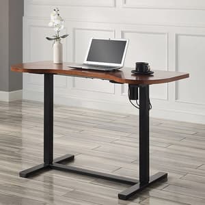 Siverek Height Adjustable Laptop Desk In Walnut And Black