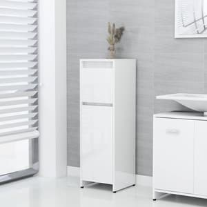 Smyrna Gloss Bathroom Storage Cabinet With 1 Door In White