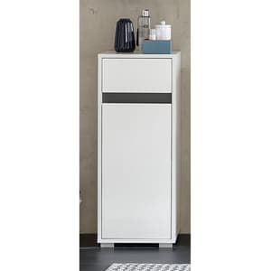 Solet Bathroom Floor Storage Cabinet In White Gloss