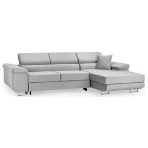 Torrez Plush Velvet Corner Sofa Bed Right Hand In Grey