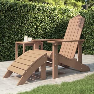 Troy Garden HDPE Armchair With Footstool In Brown