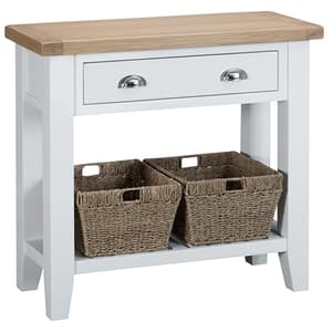 Tyler Wooden 1 Drawer Console Table In White