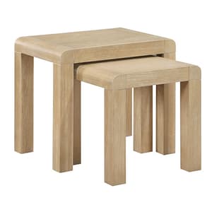 Tyler Wooden Nest Of 2 Tables In Washed Oak