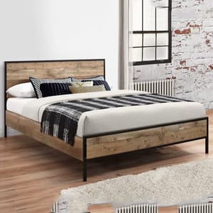 Urbana Wooden King Size Bed In Rustic
