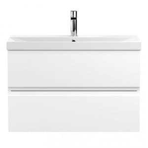 Urfa 80cm Wall Hung Vanity With Thin Edged Basin In Satin White