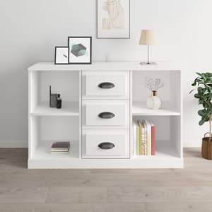 Vance Wooden Sideboard With 3 Drawers In White
